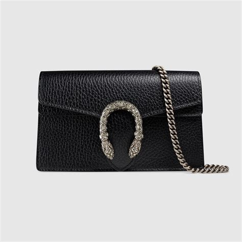 gucci - dionysus super mini textured-leather shoulder bag - black|gucci dionysus bag suede medium.